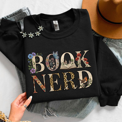 Floral Book Nerd Unisex Sweatshirt
