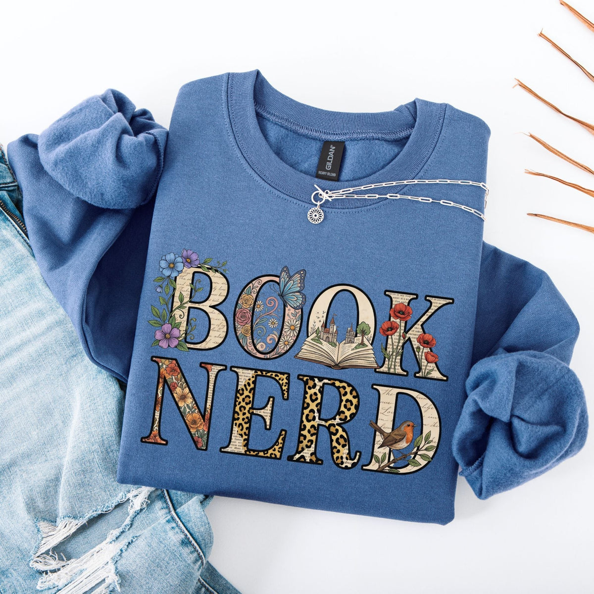 Floral Book Nerd Unisex Sweatshirt