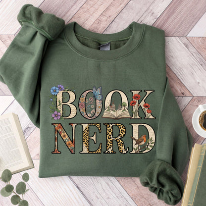 Floral Book Nerd Unisex Sweatshirt