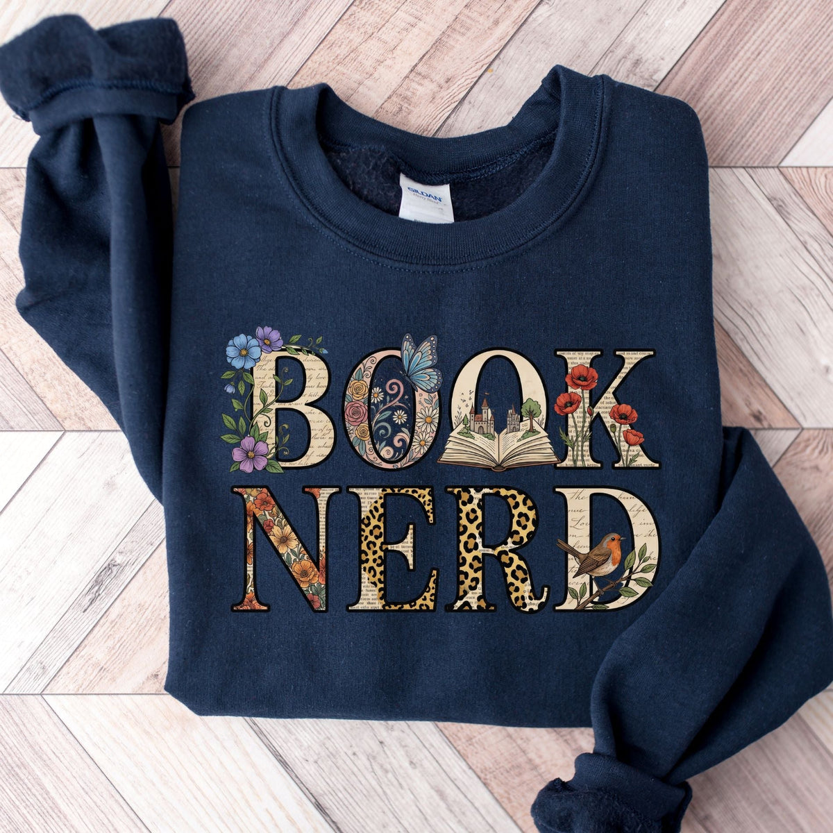 Floral Book Nerd Unisex Sweatshirt