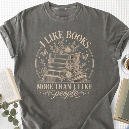 I Like Books More Than People Boho Unisex T-Shirt