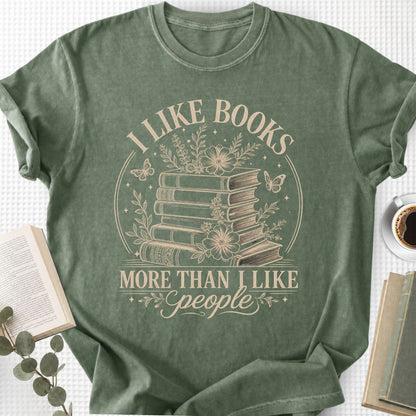 I Like Books More Than People Boho Unisex T-Shirt