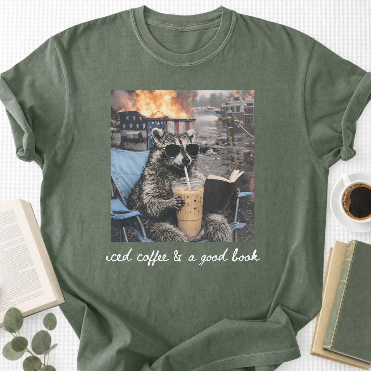 Ice Coffee & a Good Book Unisex T-Shirt