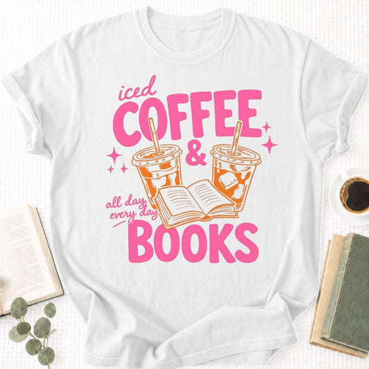 Iced Coffee & Books All Day Everyday Unisex T-Shirt