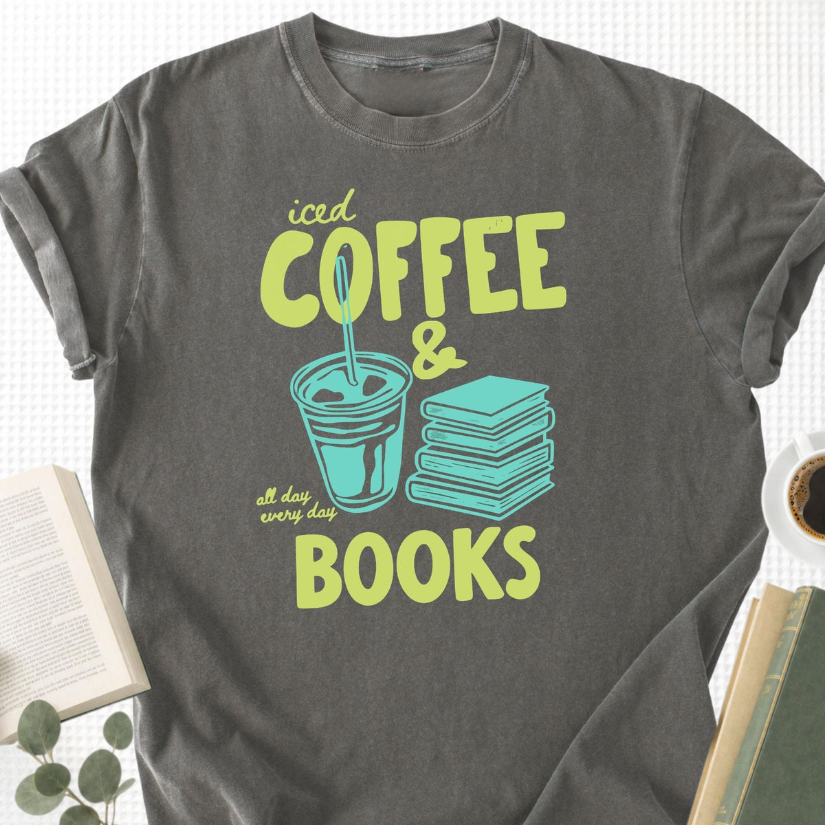 Iced Coffee & Books Unisex T-Shirt