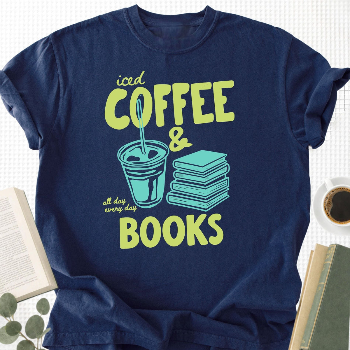 Iced Coffee & Books Unisex T-Shirt