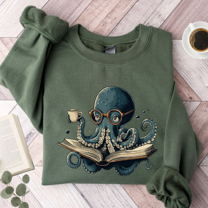 Octopus Reading Unisex Sweatshirt