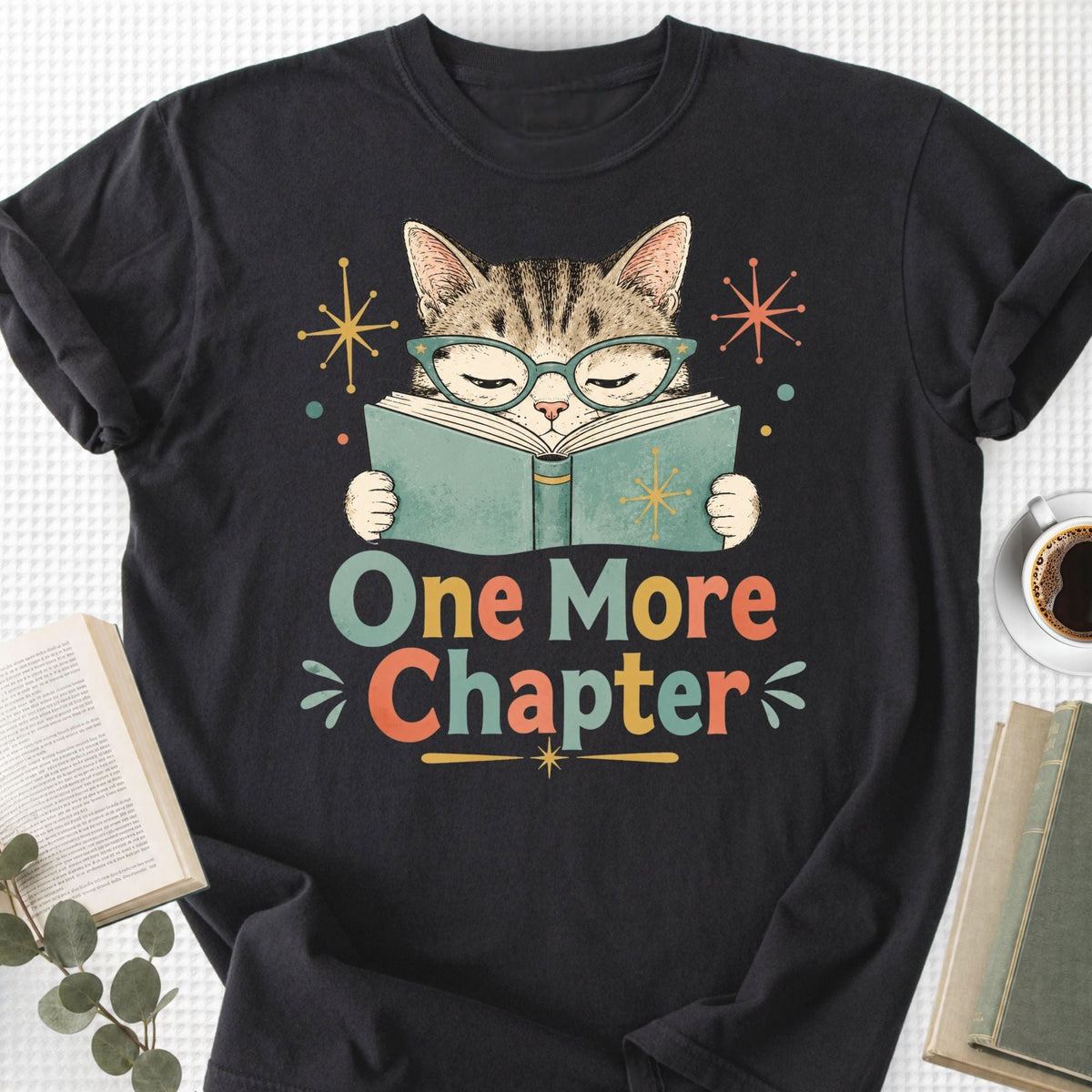 One More Chapter Cute Cat Retro Unisex T-Shirt