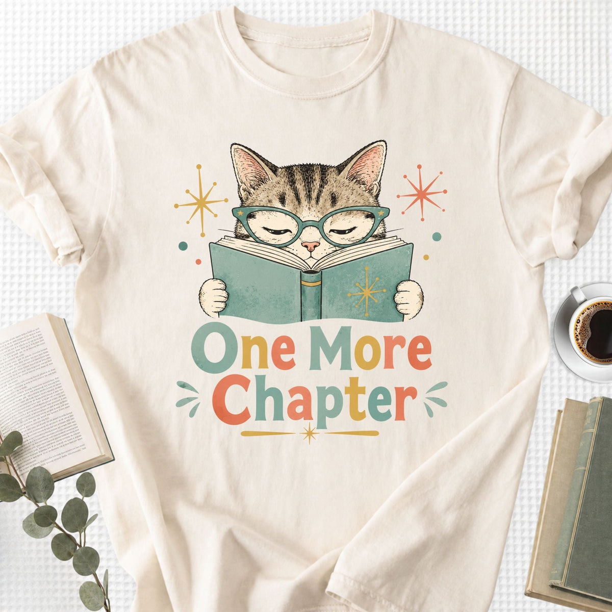 One More Chapter Cute Cat Retro Unisex T-Shirt