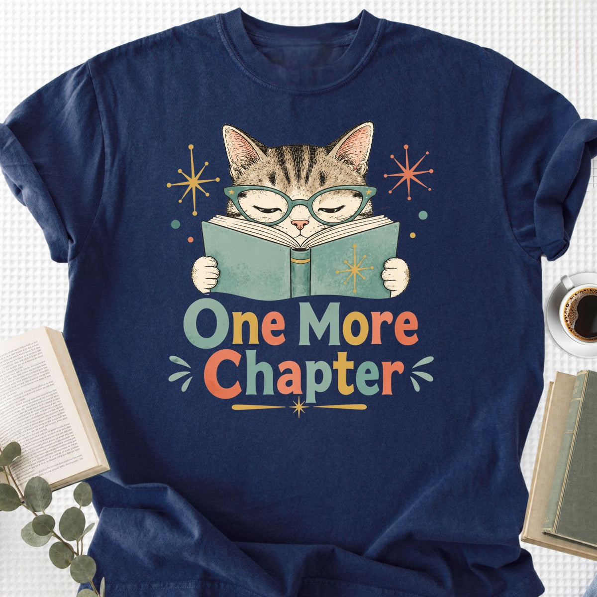 One More Chapter Cute Cat Retro Unisex T-Shirt