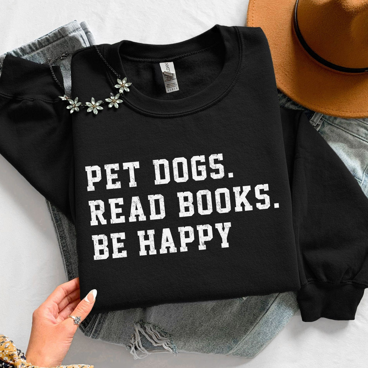 Pet Dogs Read Books Be Happy Unisex Sweatshirt
