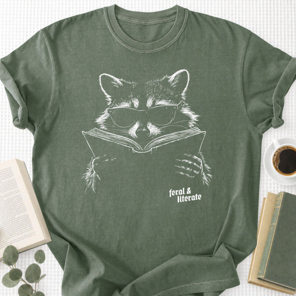 Raccoon Reading Unisex T-Shirt
