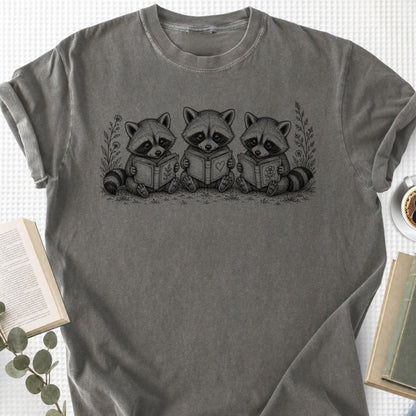 Raccoons Reading Books Unisex T-Shirt