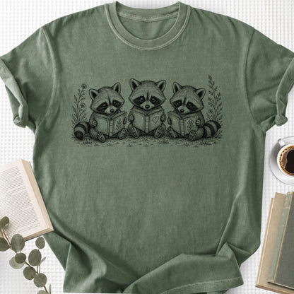 Raccoons Reading Books Unisex T-Shirt