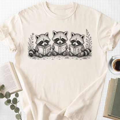 Raccoons Reading Books Unisex T-Shirt