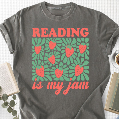 Reading Is My Jam Strawberry Unisex T-Shirt, Book Lover Gift