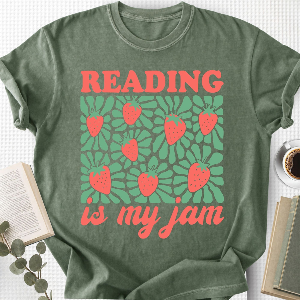 Reading Is My Jam Strawberry Unisex T-Shirt, Book Lover Gift