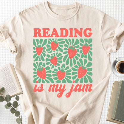 Reading Is My Jam Strawberry Unisex T-Shirt, Book Lover Gift