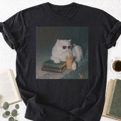 Reading Persian Cat Unisex T-Shirt