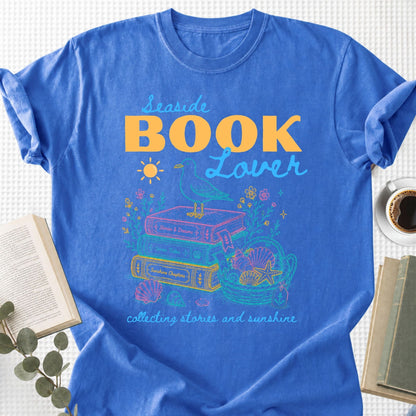 Seaside Book Lover Collecting Stories and Sunshine Unisex T-Shirt