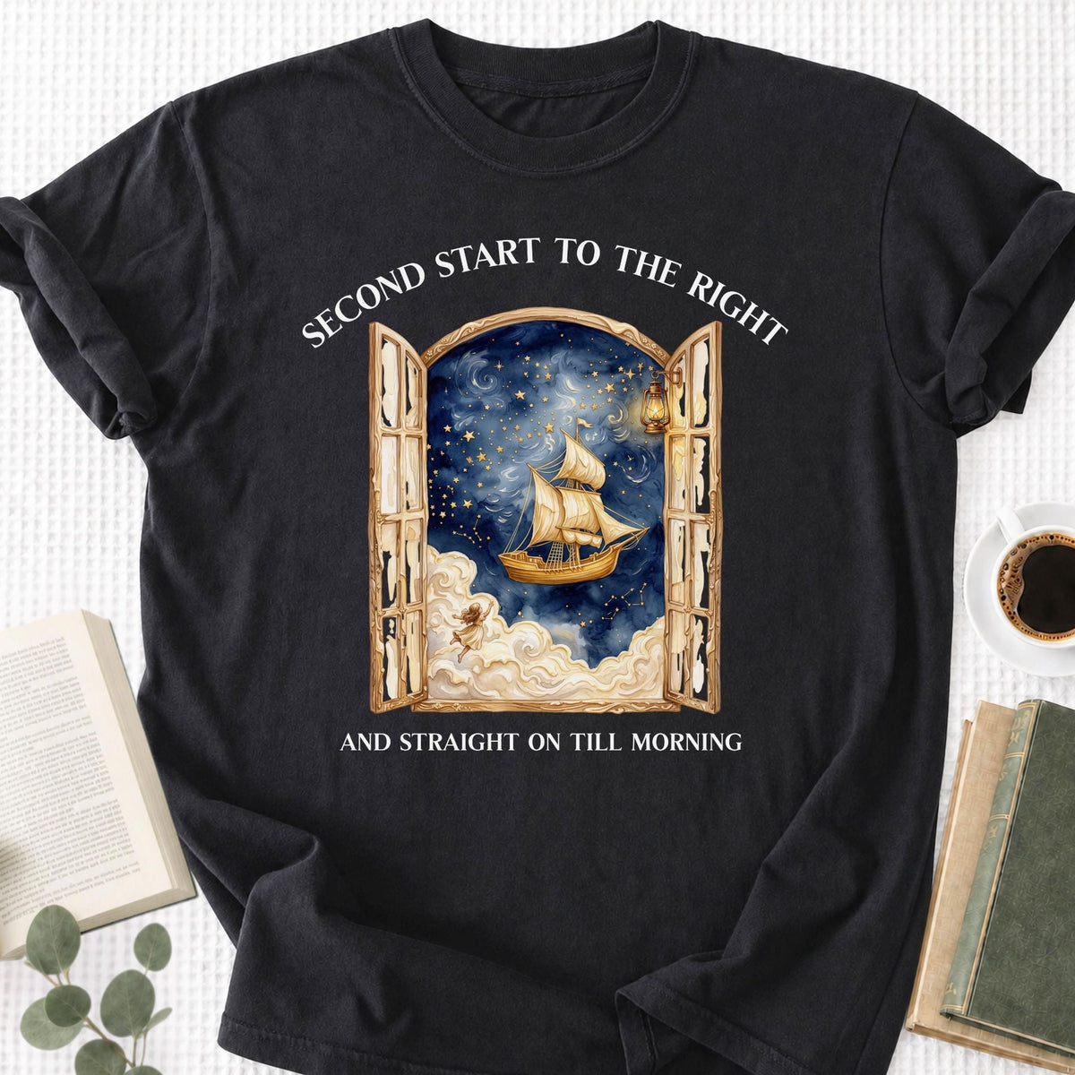 Second Start To The Right Peter Pan Unisex T-Shirt