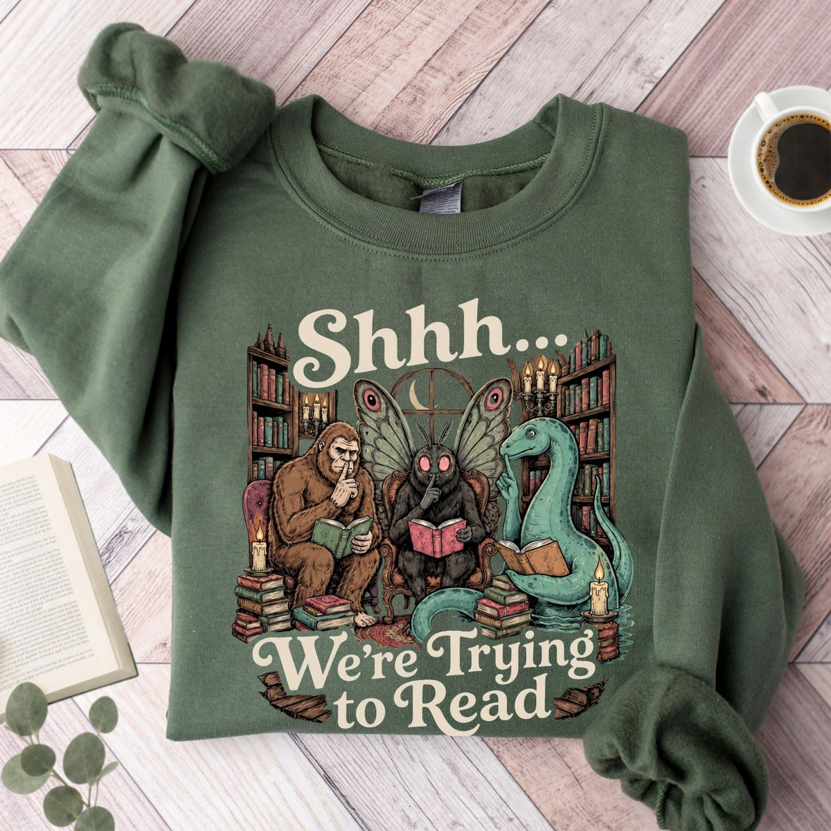 Shhh We're Trying To Read Cryptid Unisex Sweatshirt