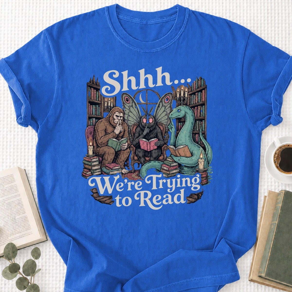 Shhh We're Trying to Read Cryptid Unisex T-Shirt