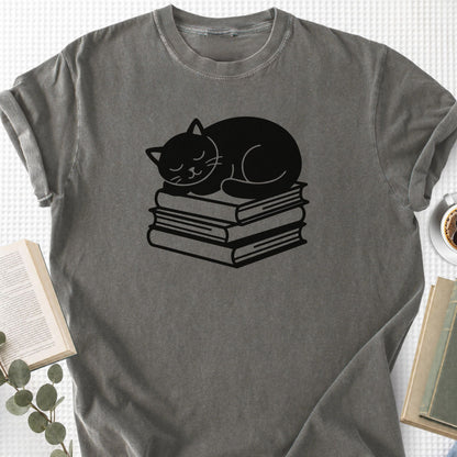 Sleeping Black Cat Books Unisex T-Shirt