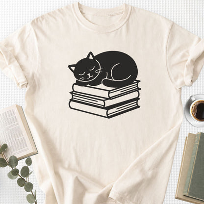 Sleeping Black Cat Books Unisex T-Shirt