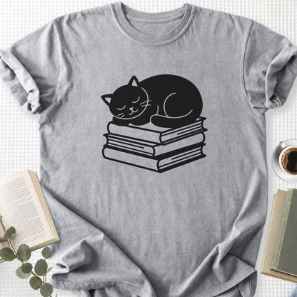 Sleeping Black Cat Books Unisex T-Shirt
