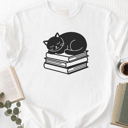 Sleeping Black Cat Books Unisex T-Shirt
