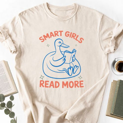 Smart Girls Read More Unisex Tee, Book Lover Shirt for Women