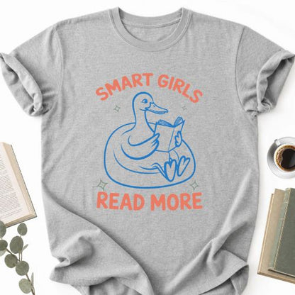 Smart Girls Read More Unisex Tee, Book Lover Shirt for Women