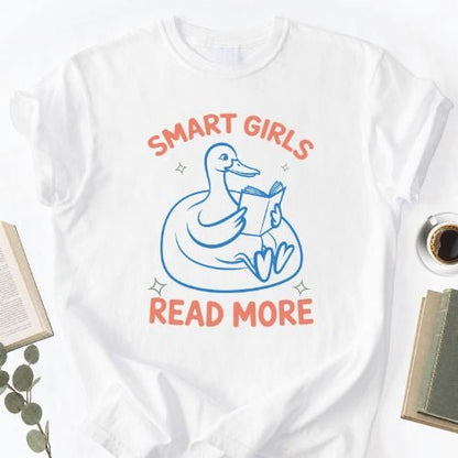 Smart Girls Read More Unisex Tee, Book Lover Shirt for Women