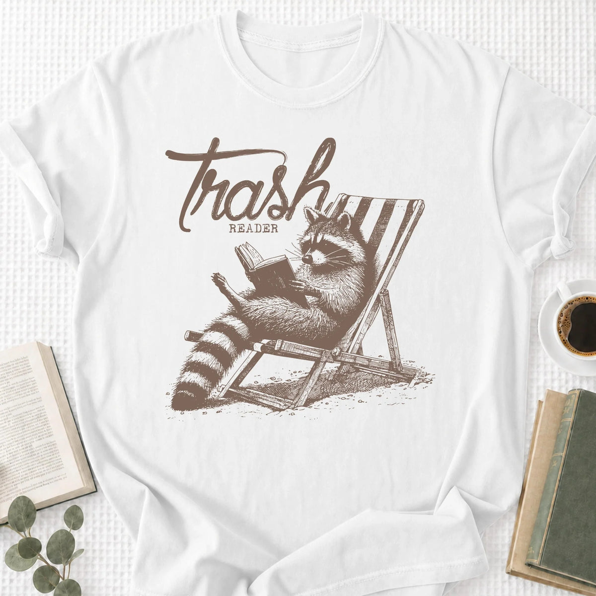 Trashy Reader Raccoon Unisex T-Shirt