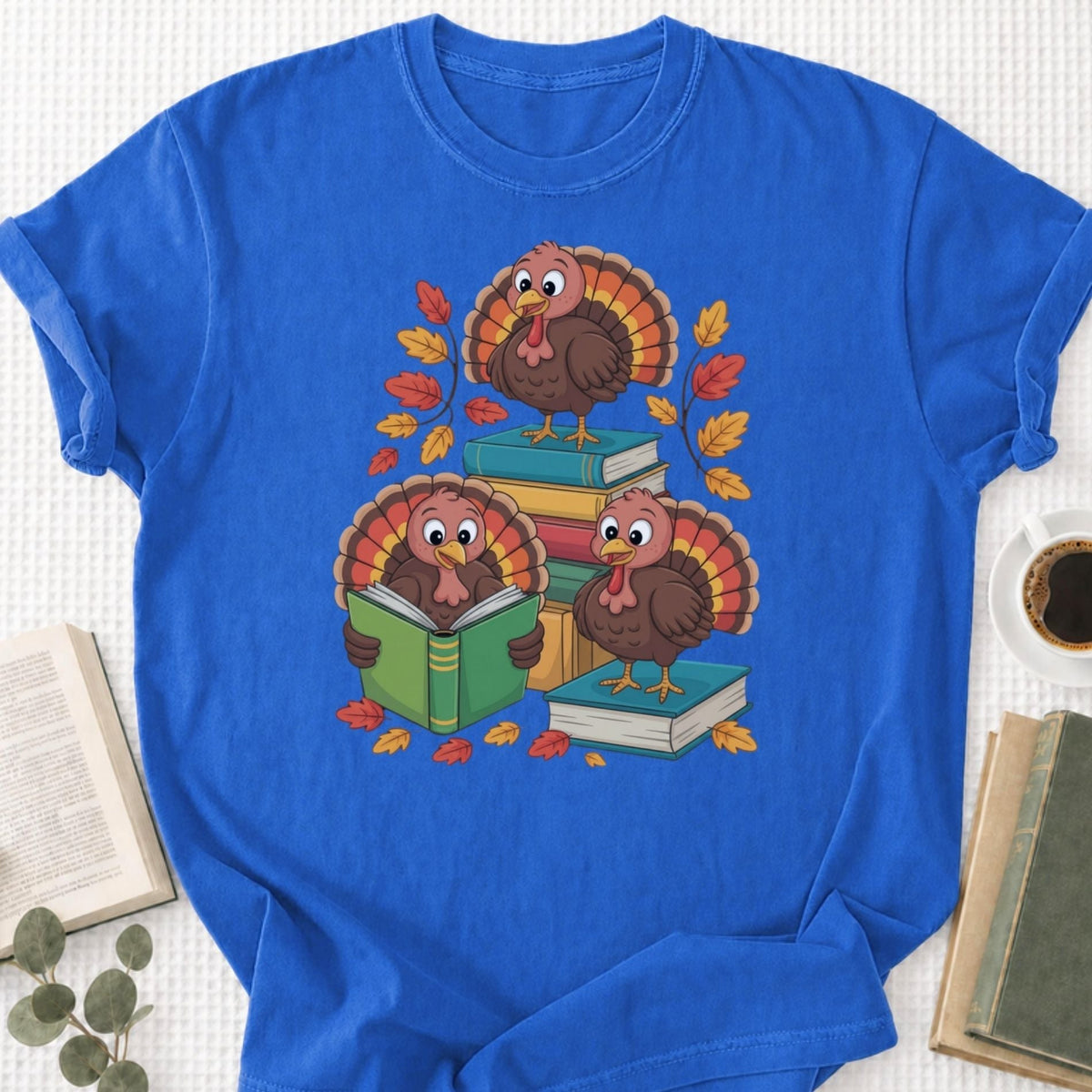Turkey Reading Thanksgiving Unisex T-Shirt