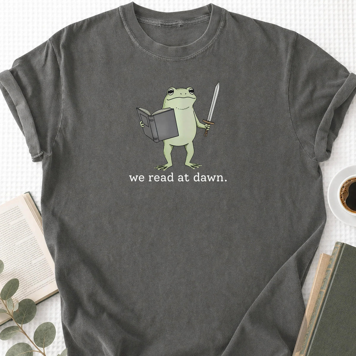 We Read At Dawn Frog Unisex T-Shirt, Funny Book Lover Shirt